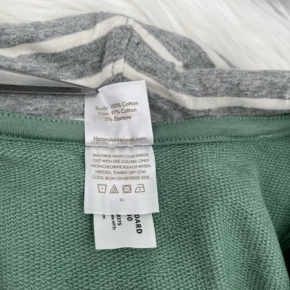 NEW HANNA ANDERSSON Hoodie Zip Front 18-24 Months 80 French Terry Jade